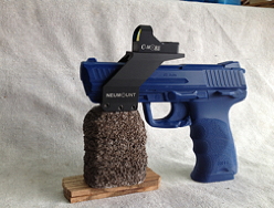Pictured is an HK45, with a Sight Mount in Armor Black, CeraKote finish and C-More STS Reflex Sight System.