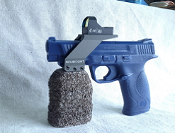 Pictured is an SW M&P BlueGun, with a Sight Mount in Tungsten, CeraKote finish and C-More STS Reflex Sigth System.
